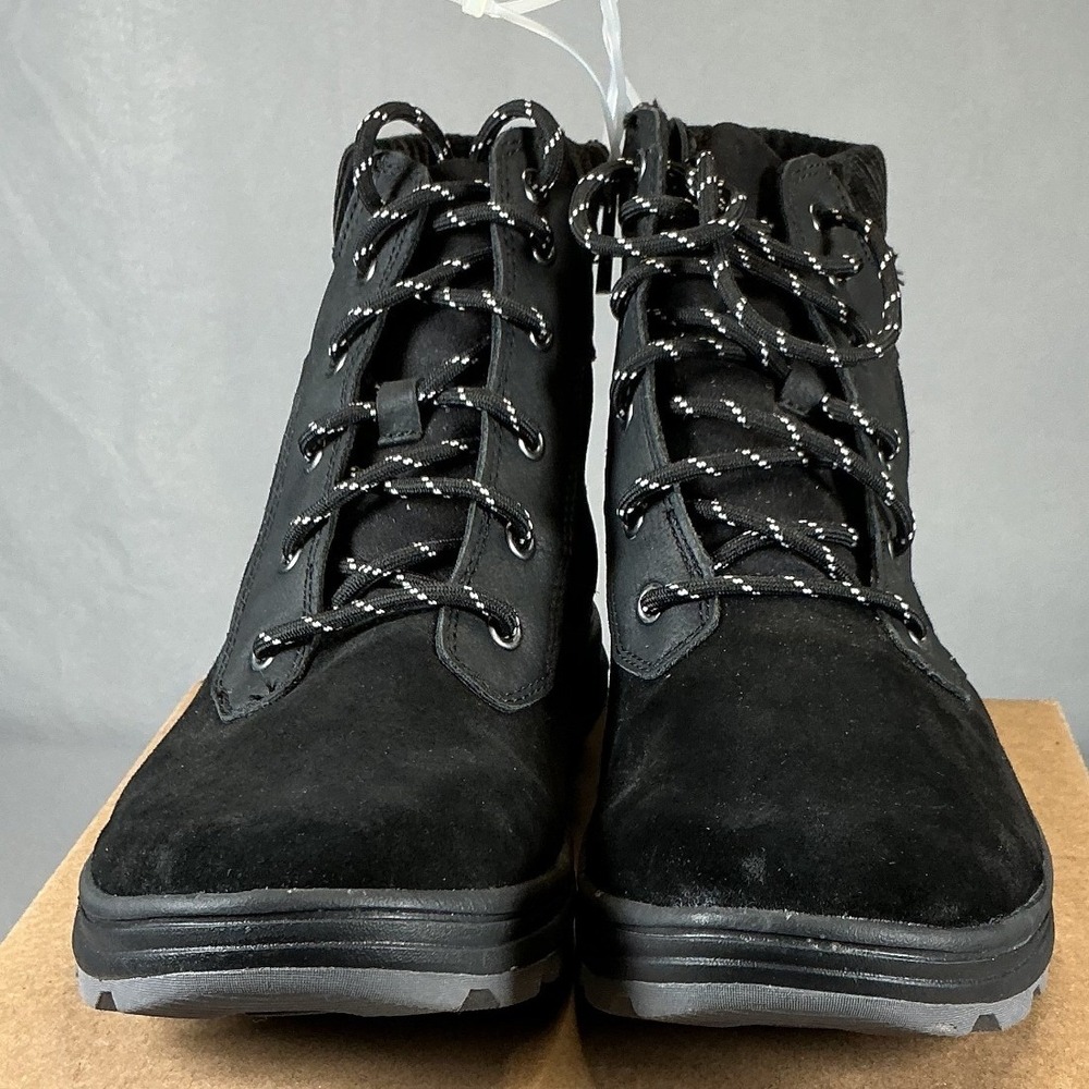 Ryka Waterproof Ankle Boots Womens 10 Black Suede Re-Zorb Lace Up NEW